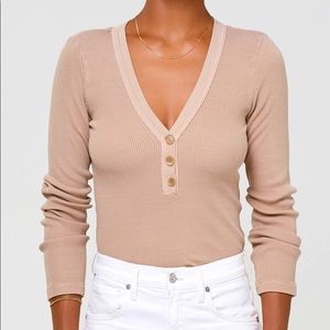Citizens of Humanity Rib Henley Long Sleeve Top